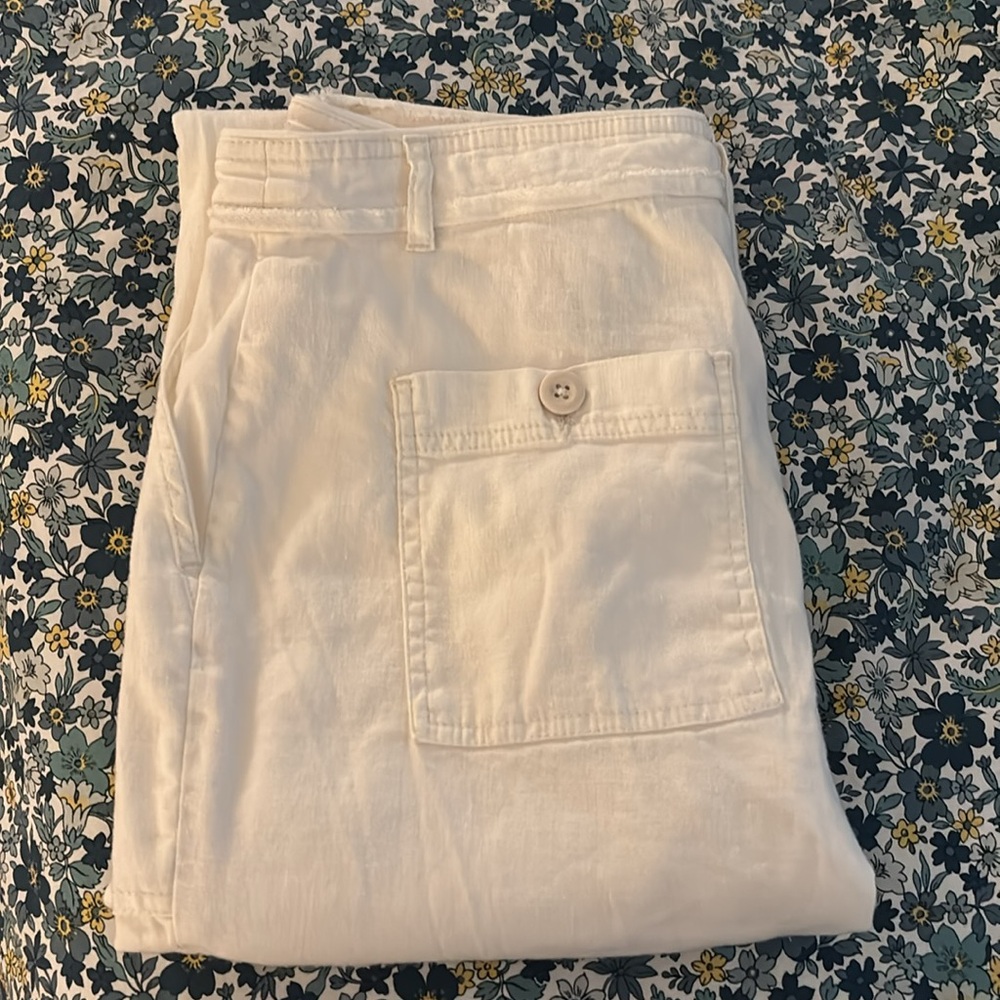 NWOT Sundance Women’s white/ivory linen blend pants/trousers sz 6